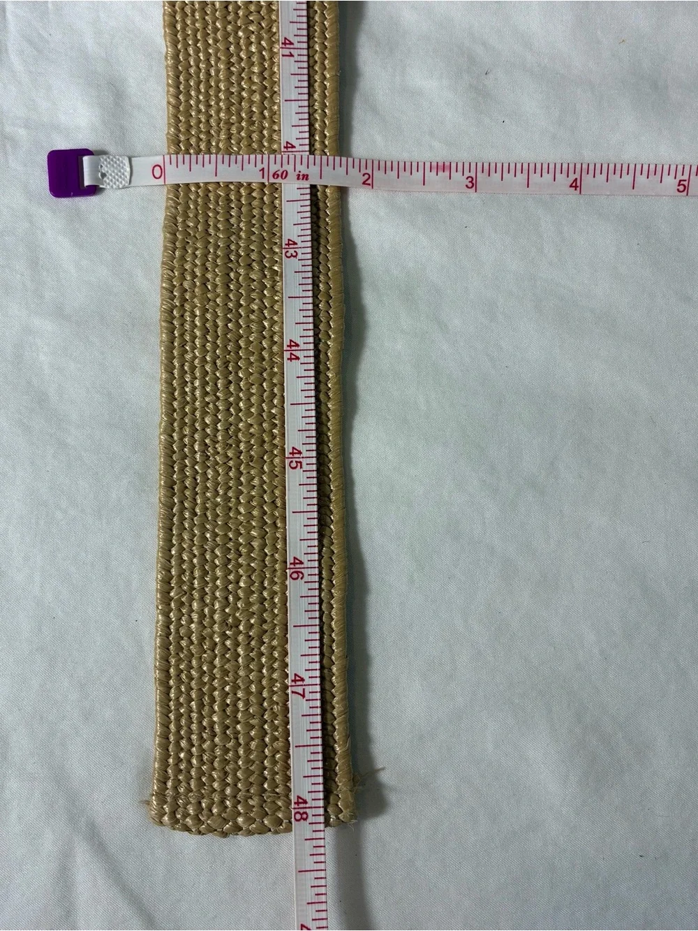 Womens belt Stretch 48” long tan raffia boho hippie